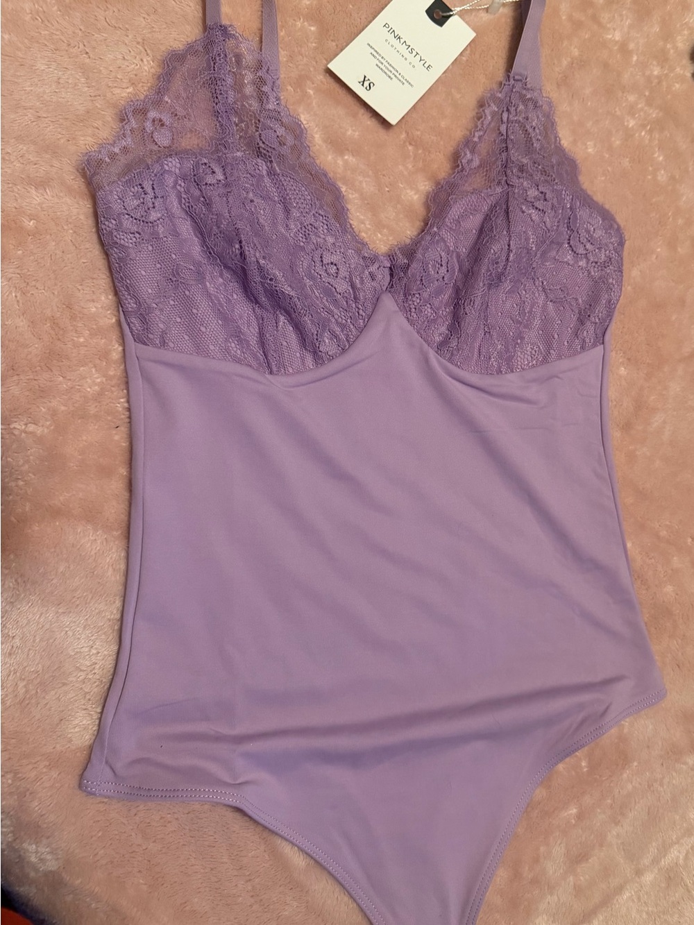 Lilac Lace Bodysuit - Women's Intimates